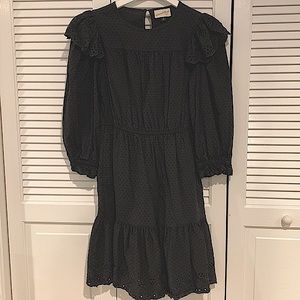 Universal Thread Black Dress Long Sleeve With Ruffles